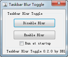 win7任务栏去除磨砂效果 Taskbar Blur Toggle